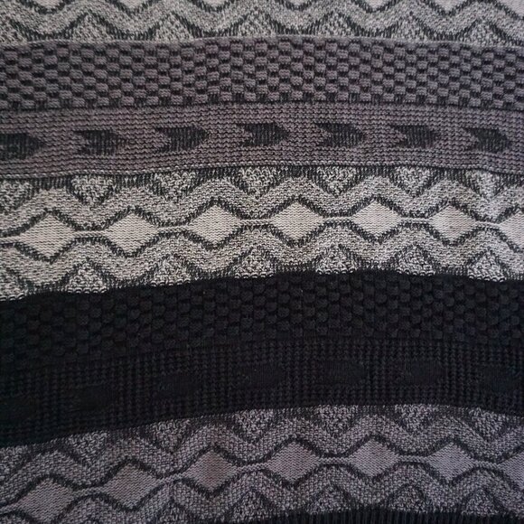 Vintage '80S Adolfo Black Gray 3D Biggie Cosby 100% Cotton Crew Neck Sweater L - Picture 9 of 9